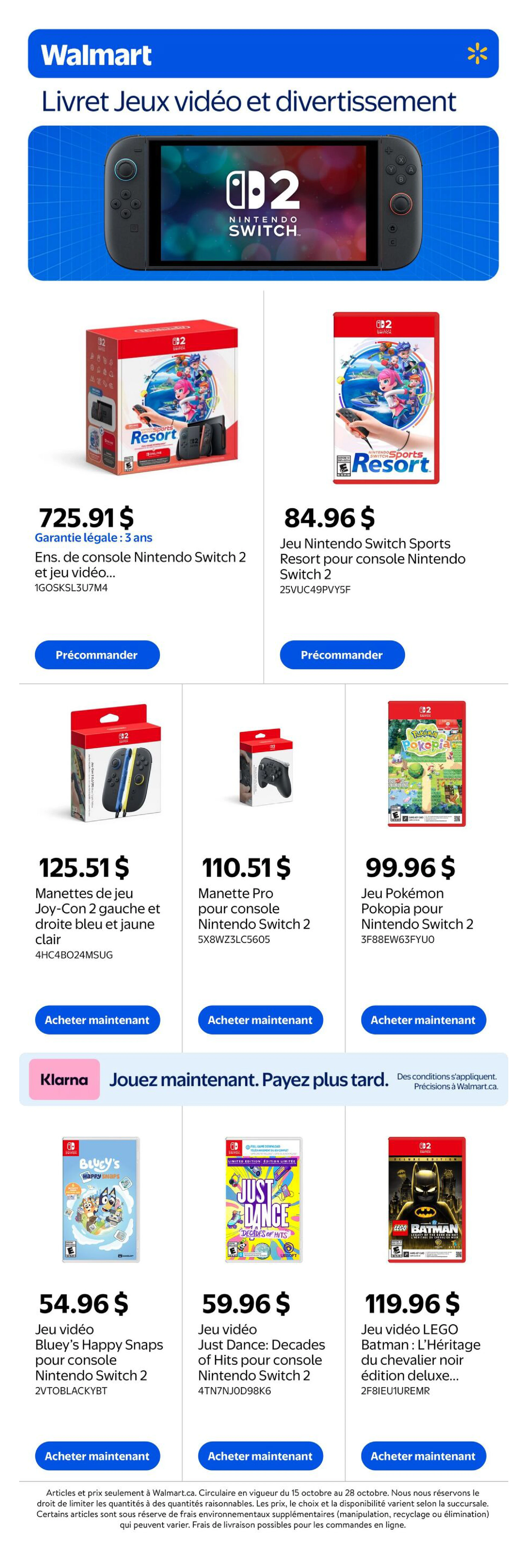 Walmart Quebec Livret Jeux Vidéo et Divertissement - Page 1