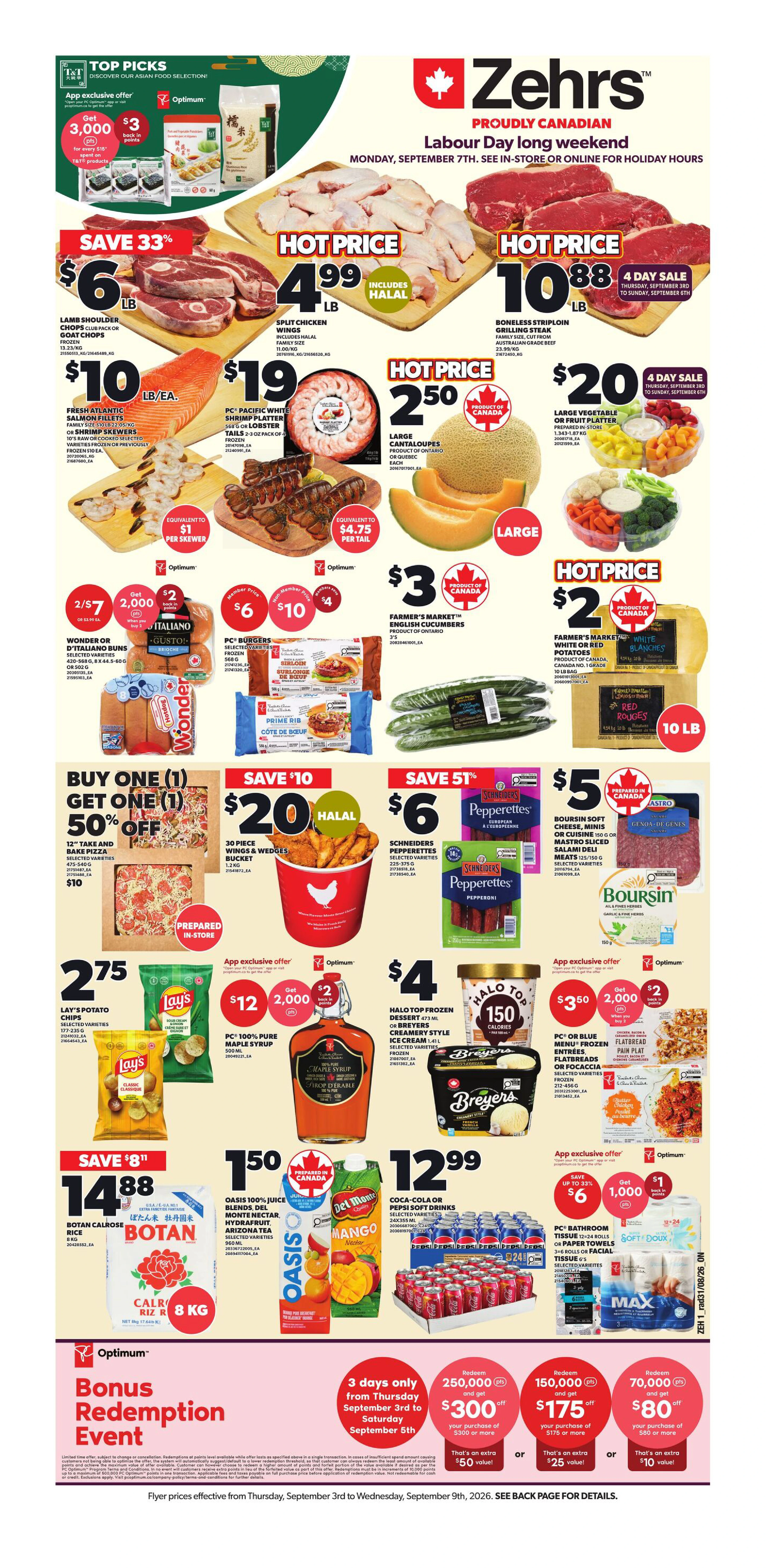 Zehrs Weekly Flyer - Valid Thursday, September 03 - Wednesday, September 09 - Page 1