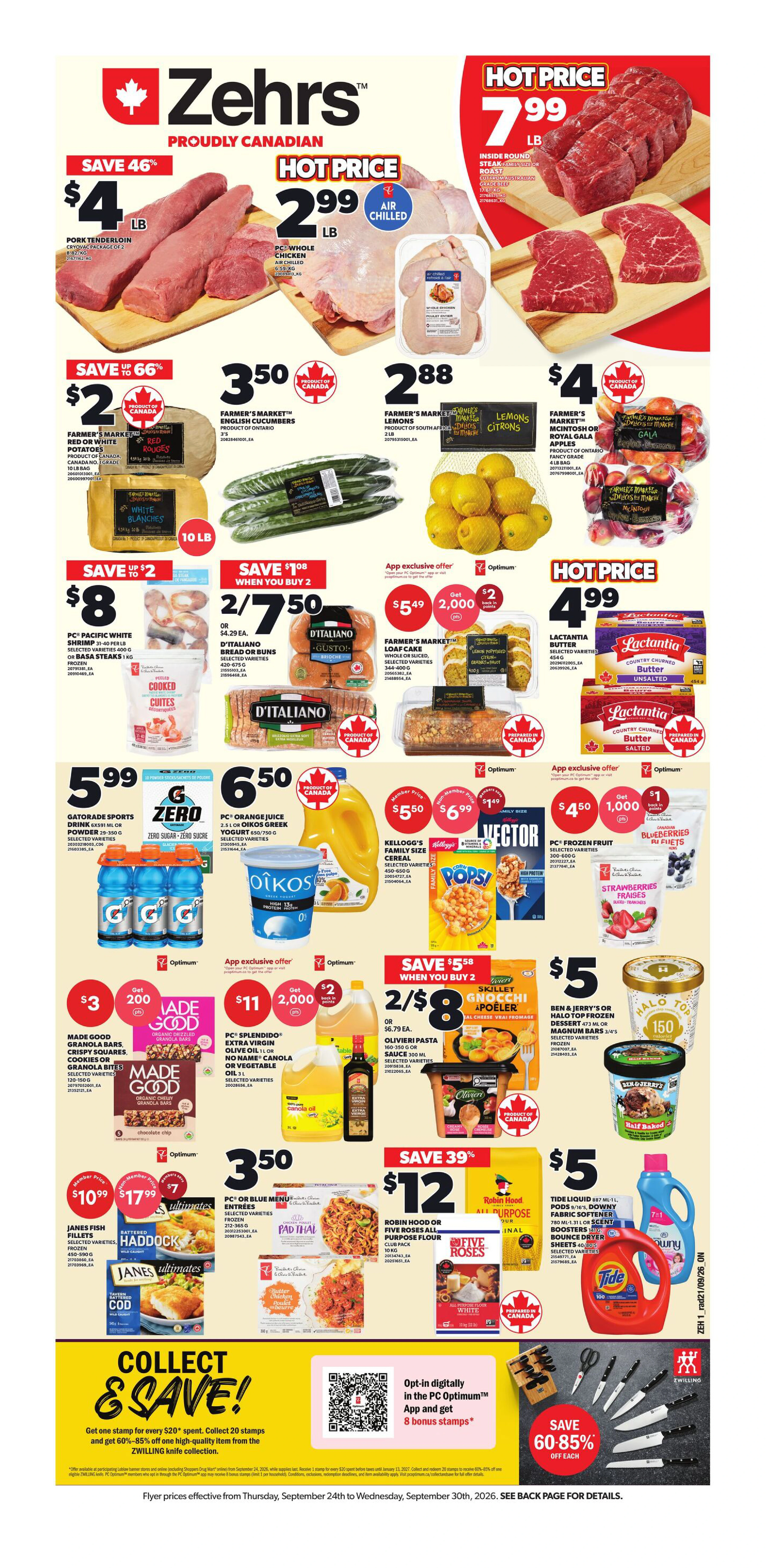 Zehrs Weekly Flyer - Valid Thursday, September 24 - Wednesday, September 30 - Page 1