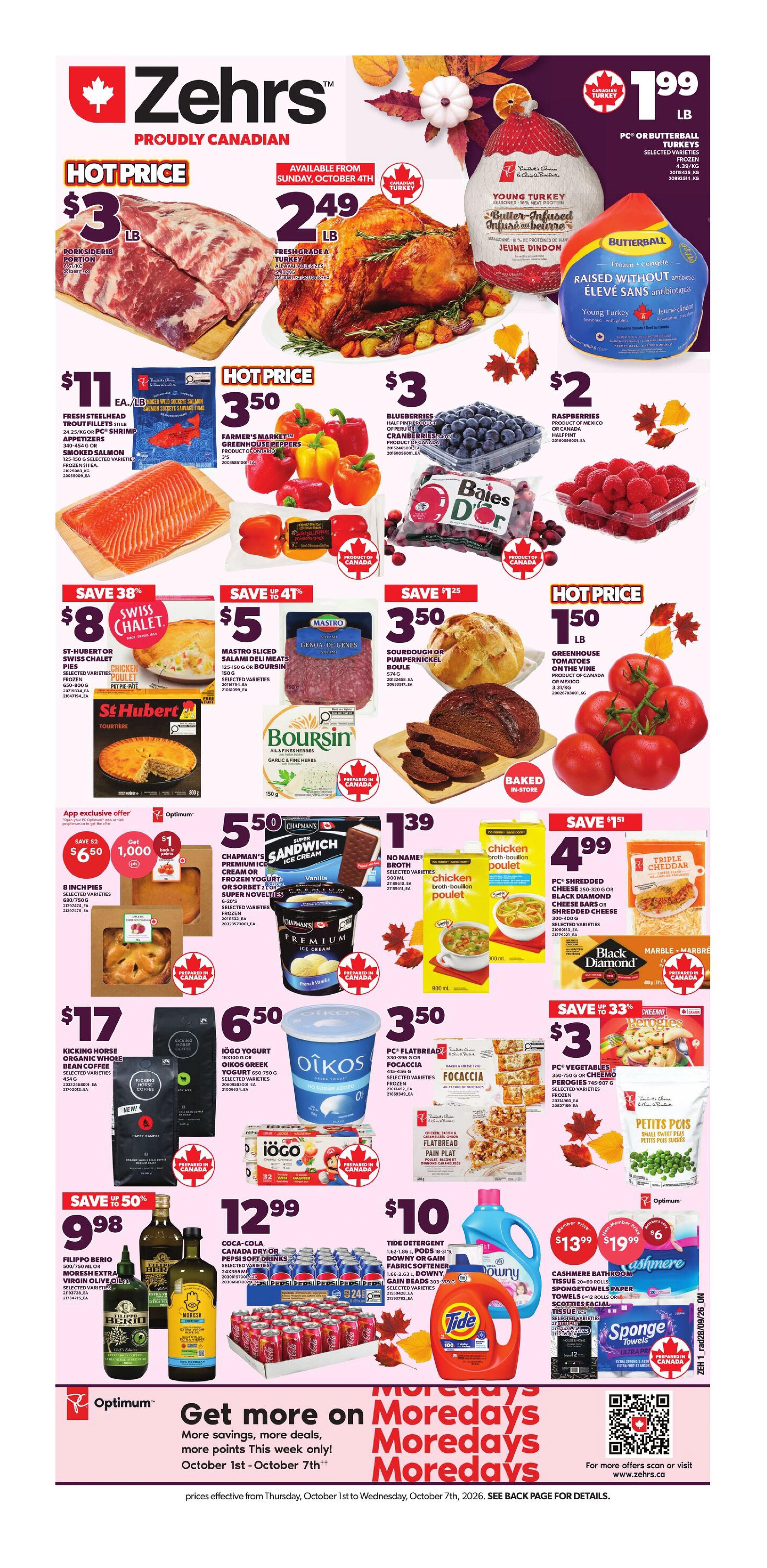 Zehrs Weekly Flyer - Valid Thursday, October 1 - Wednesday, October 7 - Page 1