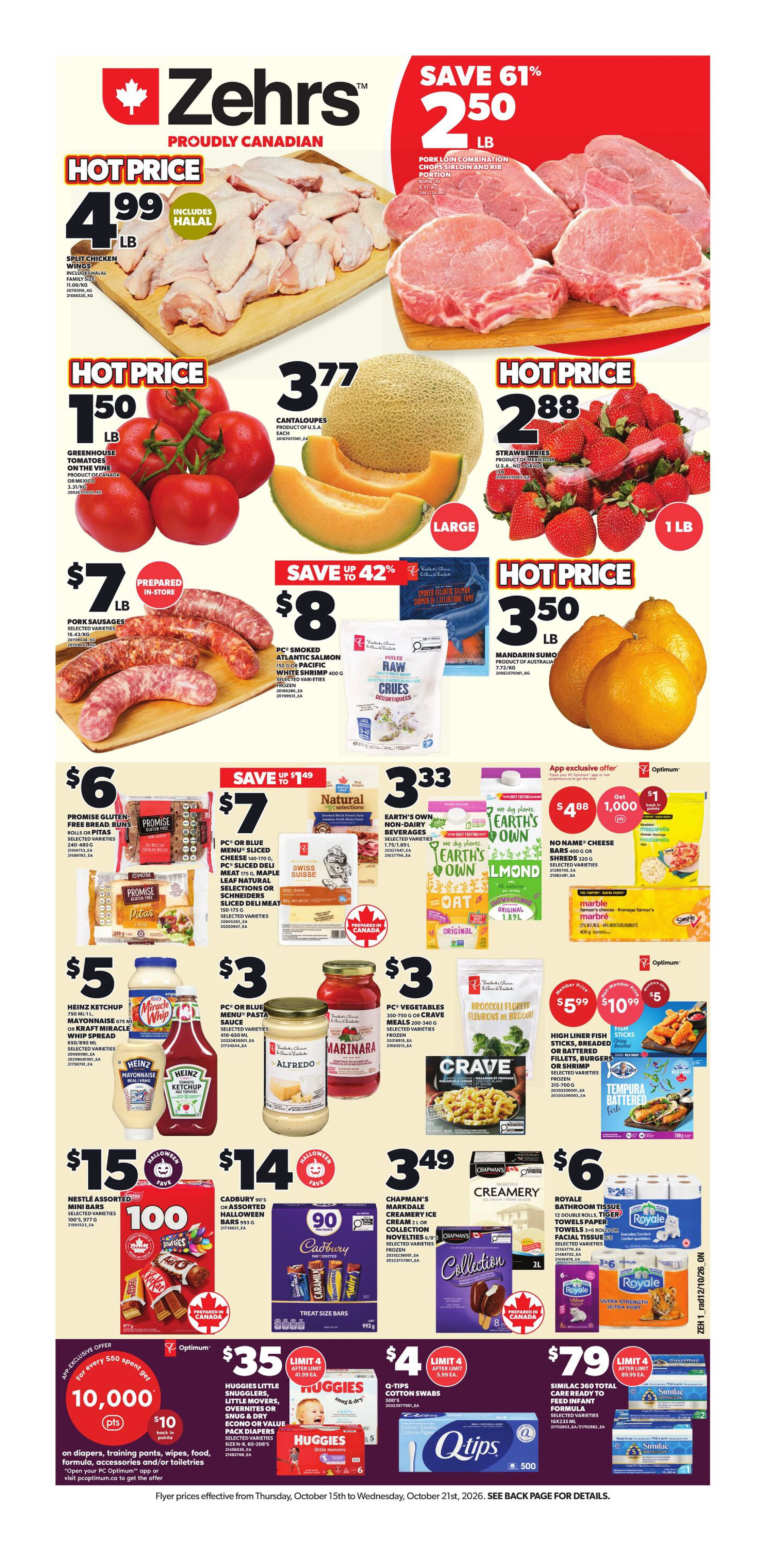 Zehrs Weekly Flyer - Valid Thursday, October 15 - Wednesday, October 21 - Page 1